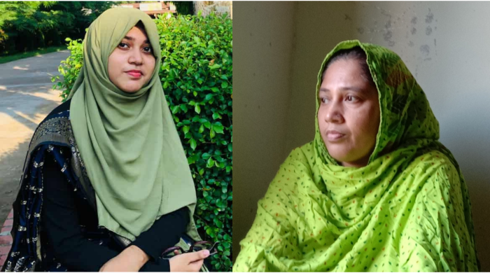 নিহত মে ও মায়ের ছবি